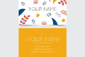 Business card template with nature design