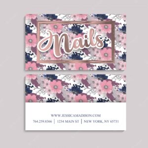 Business card with beautiful flowers. template