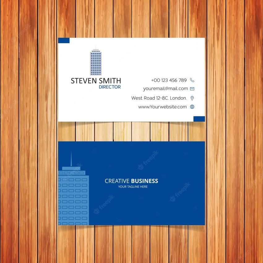 Business card with building
