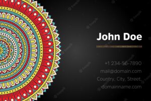 Business card with gold mandala design