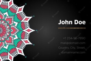 Business card with gold mandala design