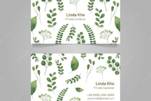 Business card with leaves design