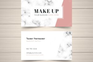 Business card with marble texture