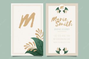 Business card with natural motifs