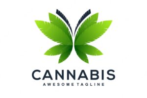 Butterfly cannabis gradient logo design color