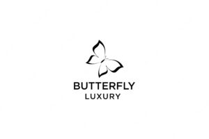 Butterfly luxury logo design vector illustration