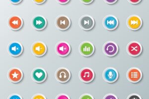 Buttons for music player