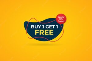 Buy 1 get 1 free feed banner design concept