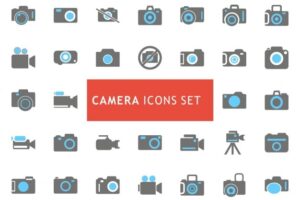Camera icon set