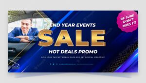 Car dealer business horizontal sale banner template