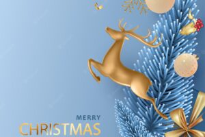 Christmas and new year realistic banner