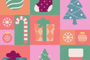 Christmas seamless pattern for greeting card