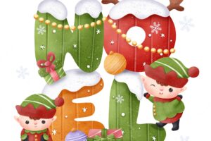 Christmas series santa little helper illustration