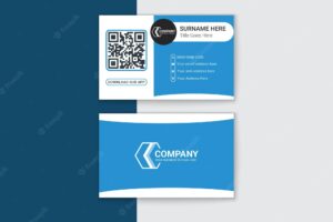 Clean and blue business card template
