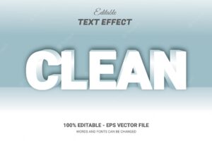 Clean editable 3d text effect template design