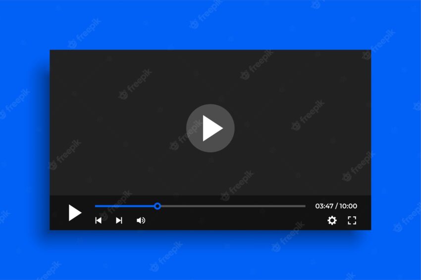 Clean video player template with simple buttons