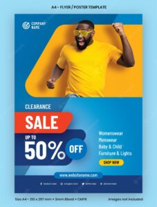 Clearance sale and offers a4 flyer or poster template