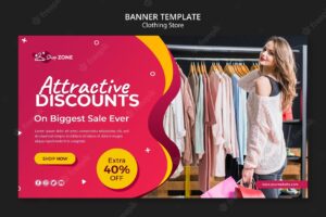Clothing store concept banner template