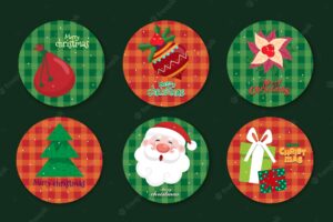 Collection christmas gift tag label and sticker for winter season vector