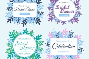 Collection of four floral wedding frames