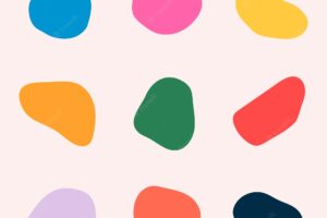 Colorful abstract shapes sticker  set