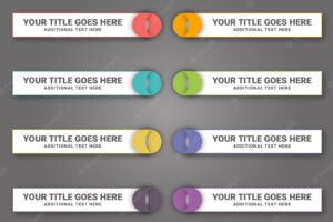 Colorful lower third banner template design vector