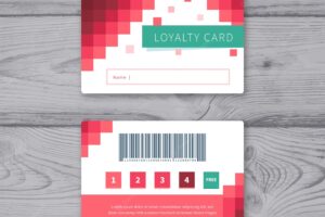 Colorful loyalty card template with flat design