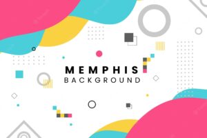 Colorful modern memphis background