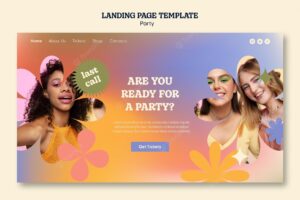 Colorful party landing page template design