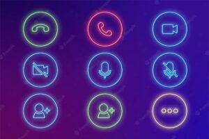 Communications neon icons