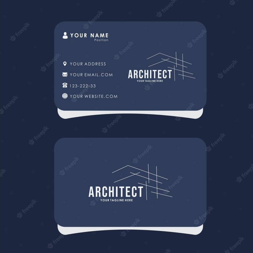 Construction builder building gold color banner and business card