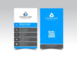 Corporate business card printable vector cyan