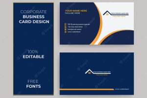 Corporate two colors business card  design