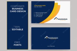 Corporate two colors business card template design