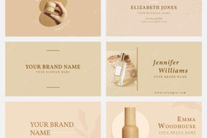 Cosmetic business card template vector set