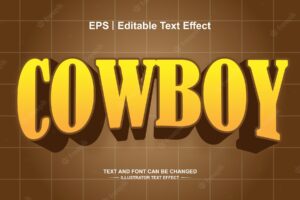 Cowboy editable text effect