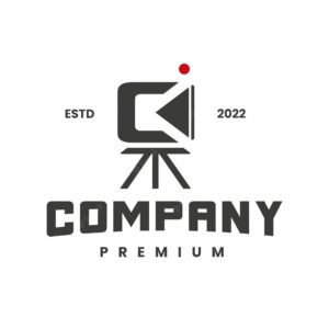 Creative logo video recording letter c video icon video camera vector player symbol