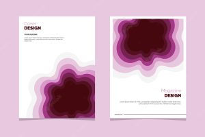Creative papercut magzine cover design poster teamplate set