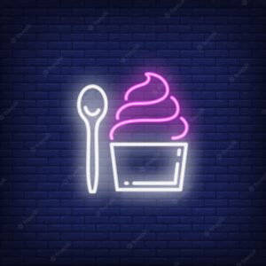 Cupcake and spoon neon sign
