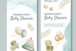 Cute baby shower design banner template