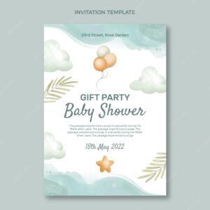 Cute baby shower design invitation template