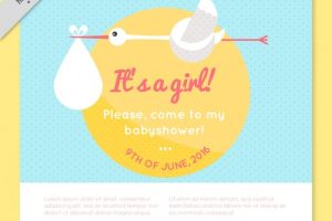 Cute stork baby shower card