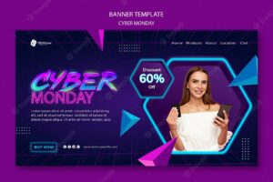 Cyber monday discount banner template