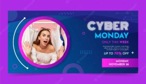 Cyber monday horizontal banner template