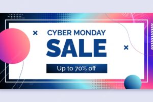 Cyber monday horizontal sale banner template