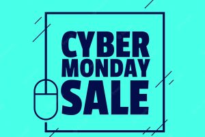 Cyber monday sale background for online shopping and discount vector illustration