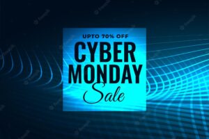 Cyber monday sale discount rate tech background