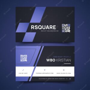 Dark blue professional business card template fully editable