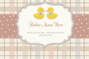 Delicate babies twins shower card
