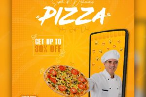 Delicious pizza sale promotion web template